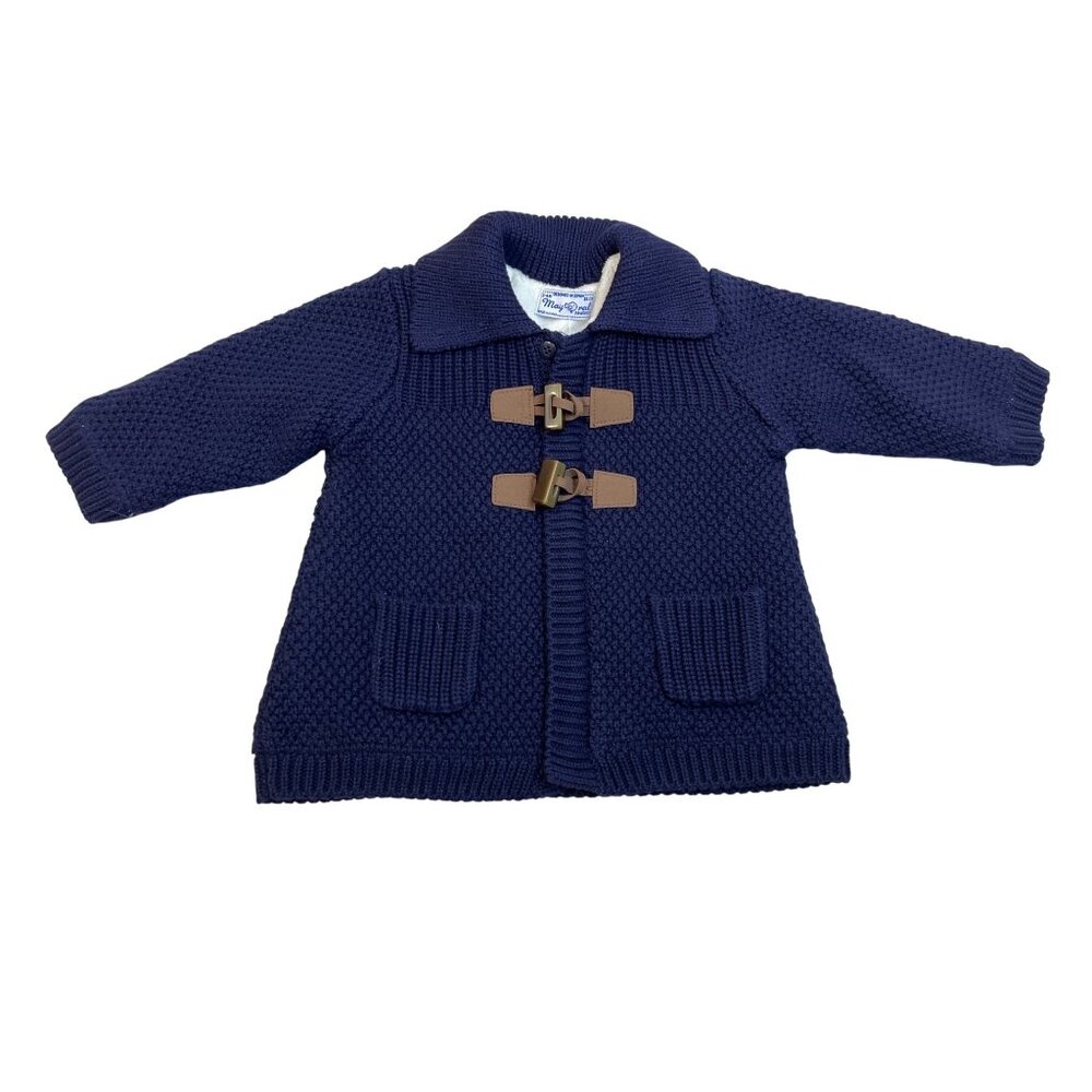 Mayoral Baby Boy Knit Toggle Cardigan Jacket Navy Blue Sz 2-4M